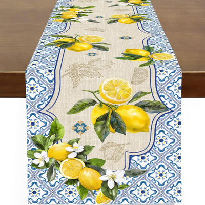 Camino de mesa de primavera y verano con azulejos de limón 13x48