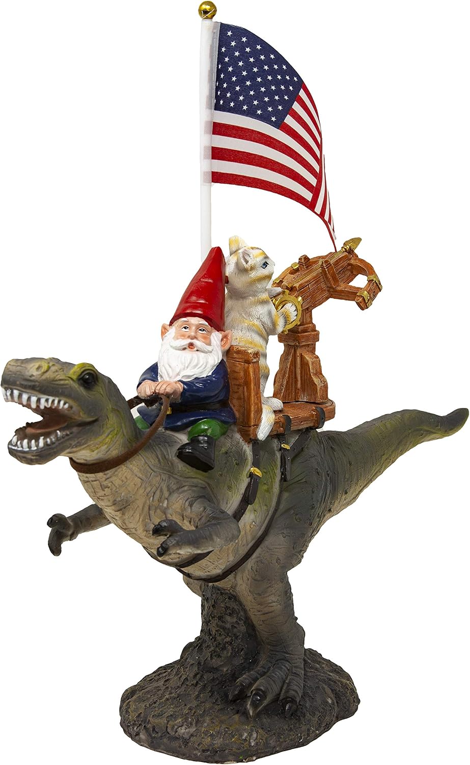 Estatua gnomo jardín T-Rex Fellowship para interior y
