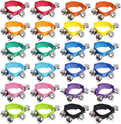 24 Pzas Pulseras Cascabeles 12 Instrumentos Niños