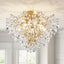 Lámpara techo cristal 5 luces dorado 12pulg alto