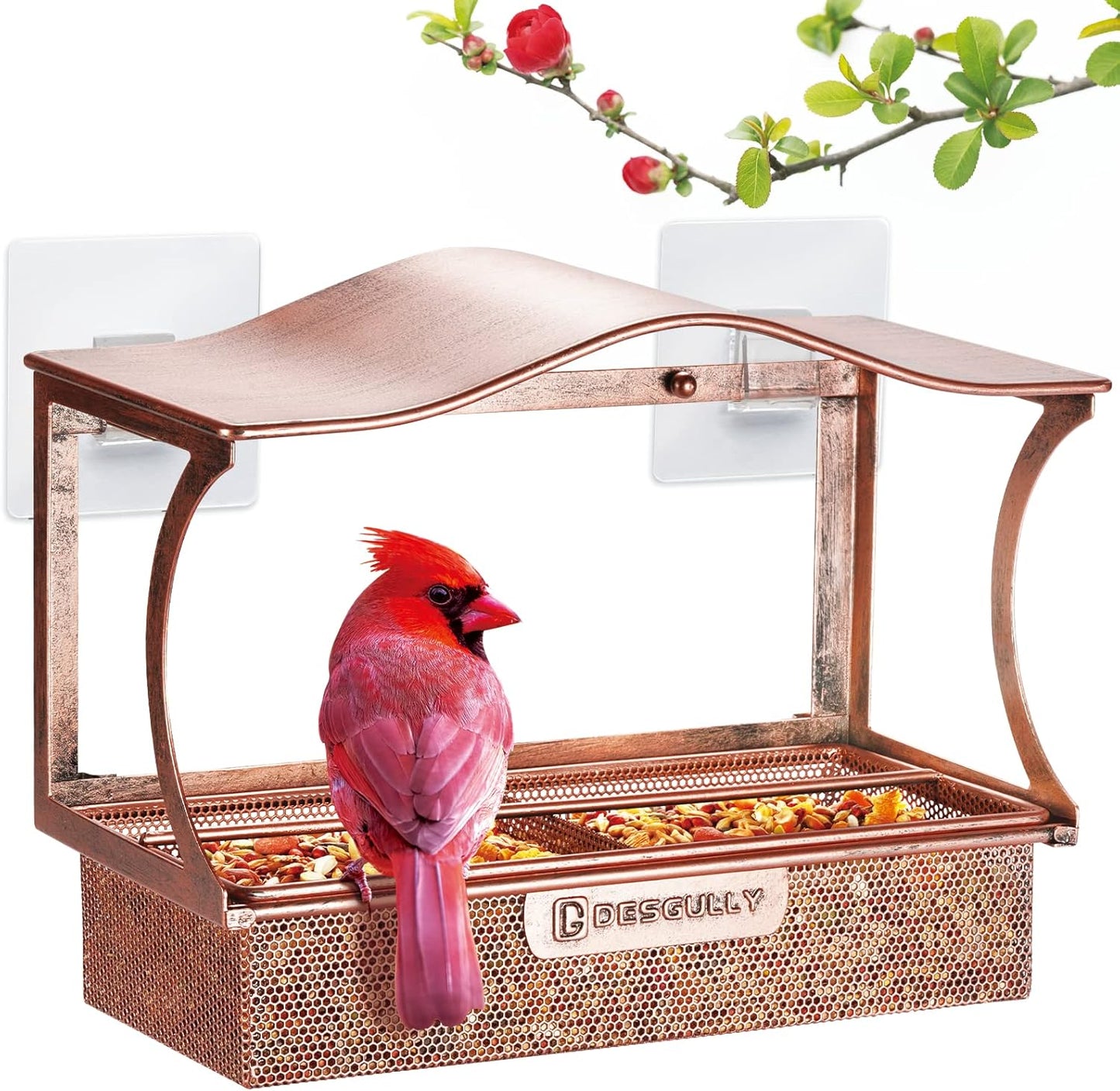 Comedero pájaros ventanas metal resistente 1.7libra
