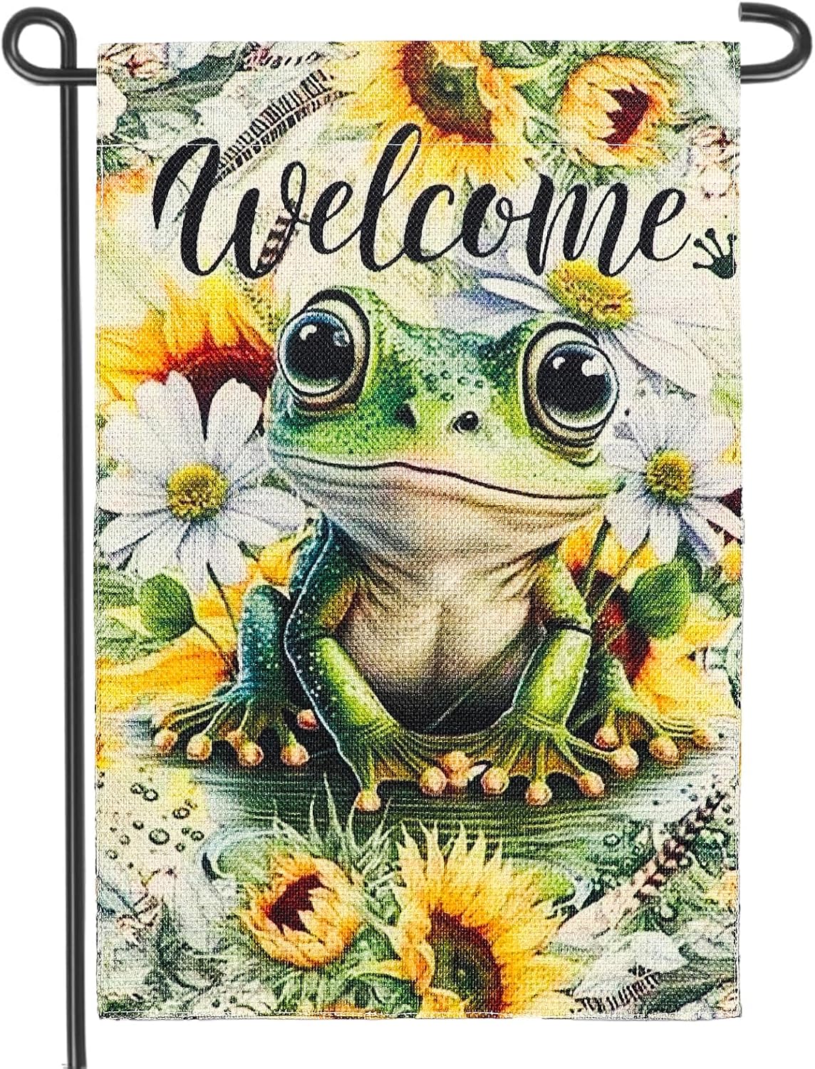 Banderas jardín rana 12x18pulg girasol doble cara