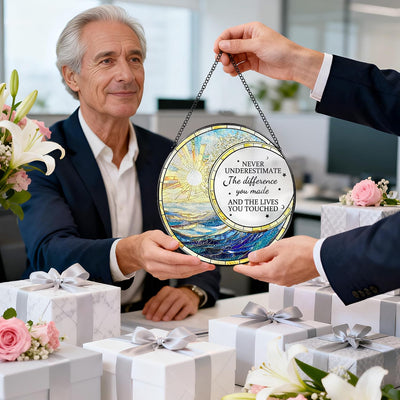 Adorno atrapasoles vitral para regalo jubilación