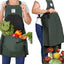Delantal jardinería con bolsa cosecha lona duradera verde