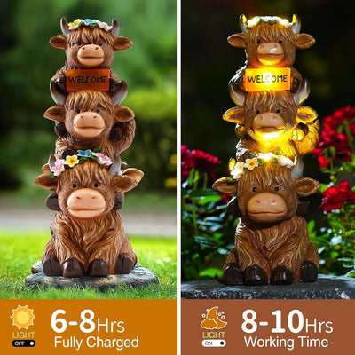 Estatua Vaca Highland 16pulg Decoración Jardín