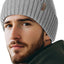 Gorro lana merino unisex punto liso puños suave cálido
