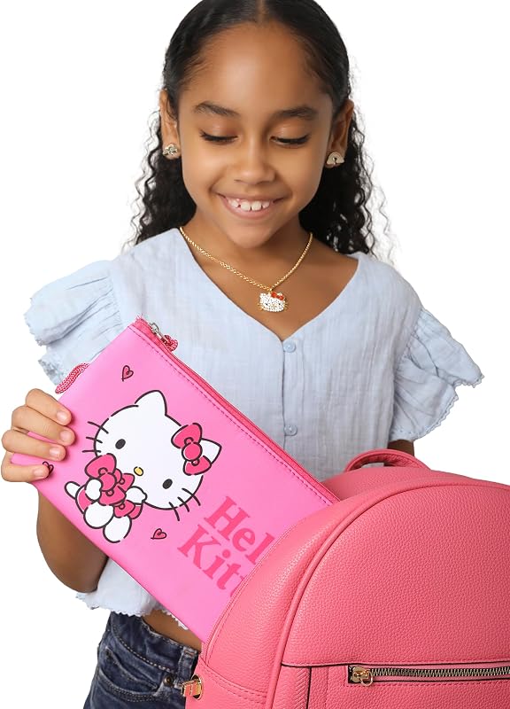 Bolsa maquillaje neopreno rosa con cremallera para viajes