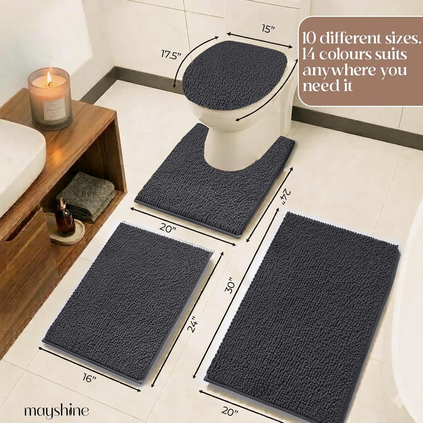 Alfombra baño microfibra esponjosa antiderrap suave