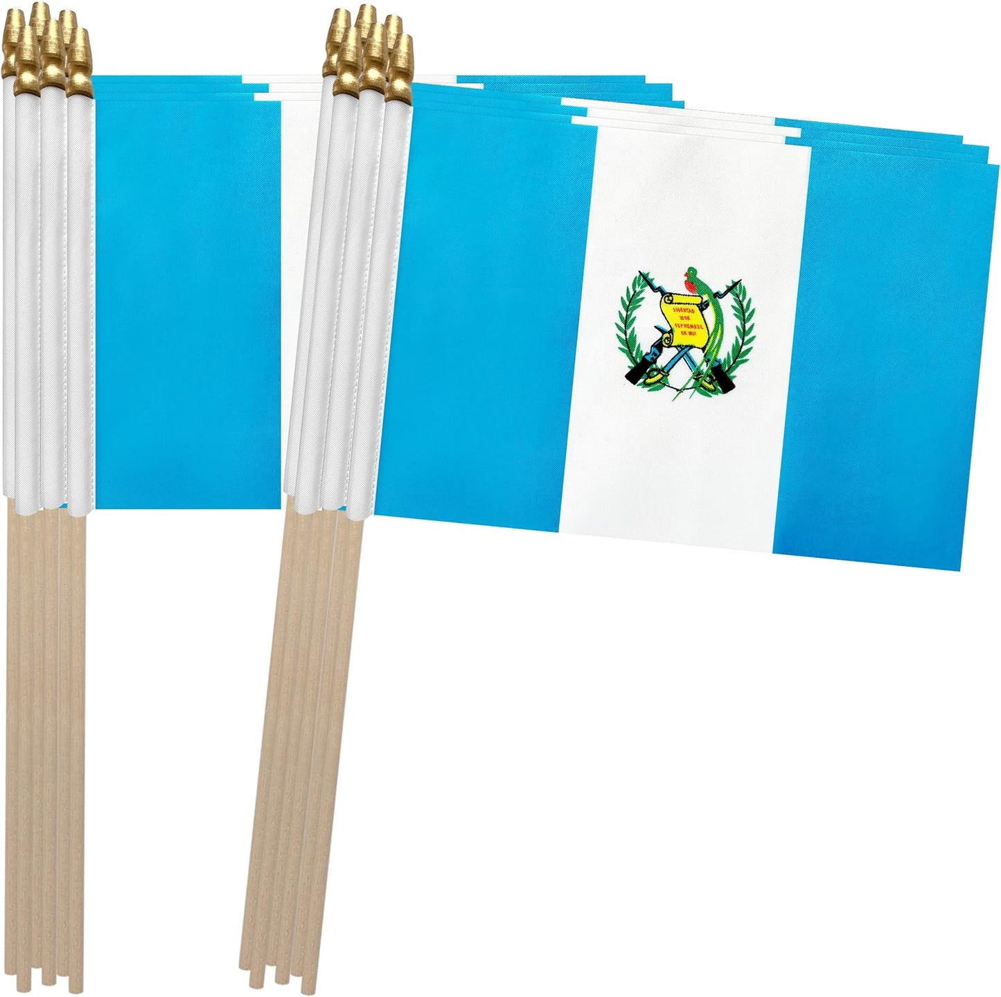 Banderas mano Guatemala 5x8" pack 12