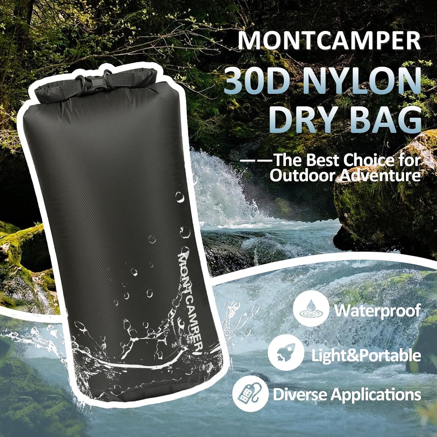 Bolsa seca impermeable 20L para senderismo flota agua