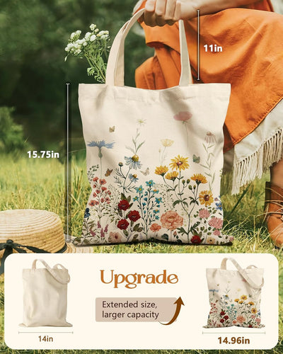 Bolso tela algodón con cremallera y hebilla magnética mujer