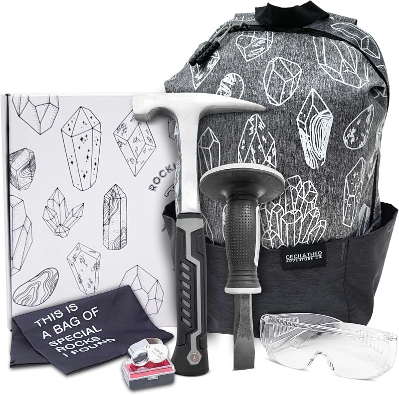 Kit herramientas geología 6 pzas martillo cincel púa roca