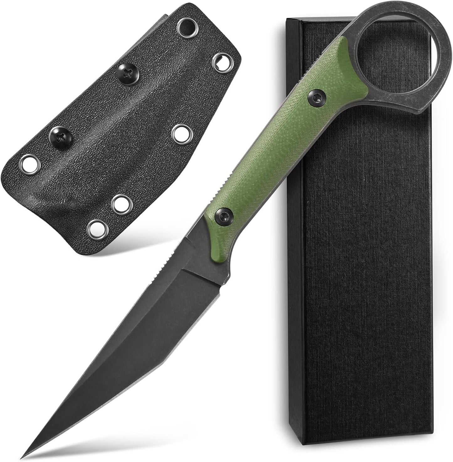 Cuchillo fija D2 G10 para exteriores EDC supervivencia verde