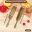 Set 2 Utensilios Madera Teca Ranurados Antiadherentes