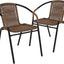 Sillas comedor ratán apilables marrón set 2
