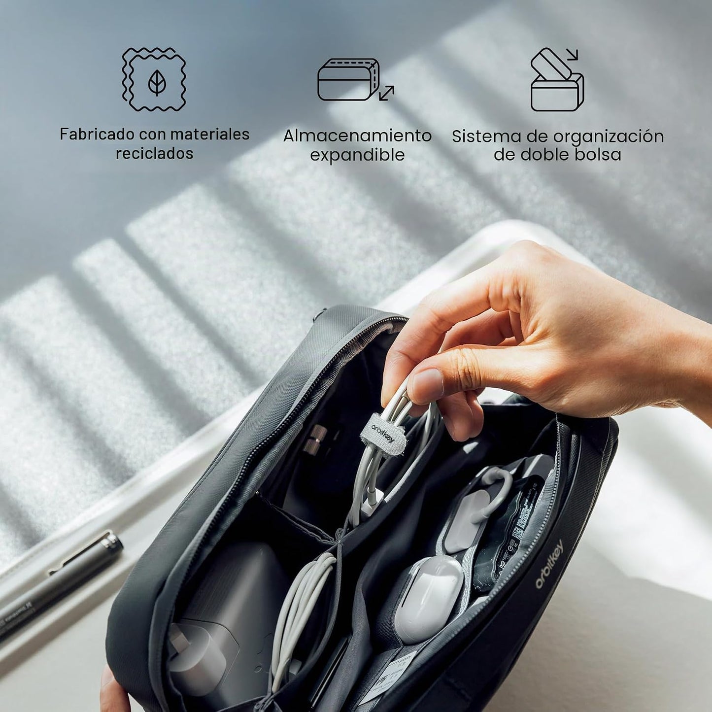 Bolsa 2en1 organizadora electrónicos viaje