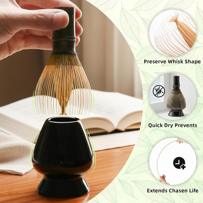 Soporte grande de cerámica para batidor de matcha Shin Chasen