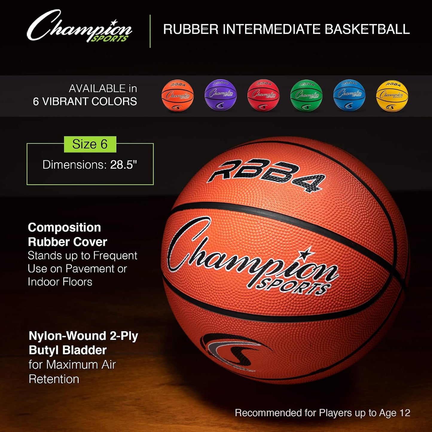 Balón de baloncesto duradero para interior y exterior