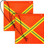 2 Banderas Seguridad 18x18" Camión Reflectantes Doble Cara