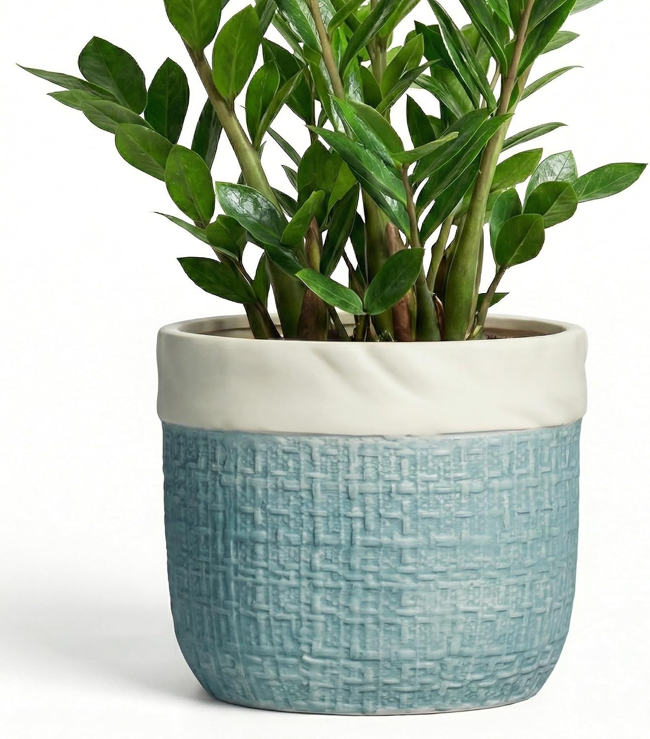 Maceta cerámica 9.8pulg con drenaje decorativa para plantas