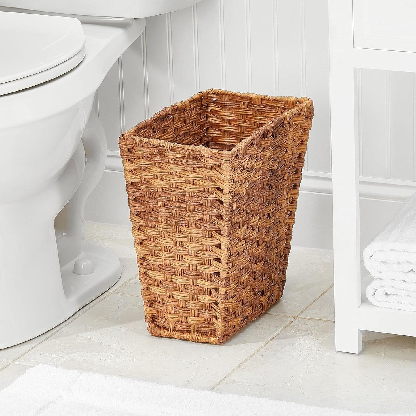 Cubo basura tejido decorativo para dormitorio baño cocina