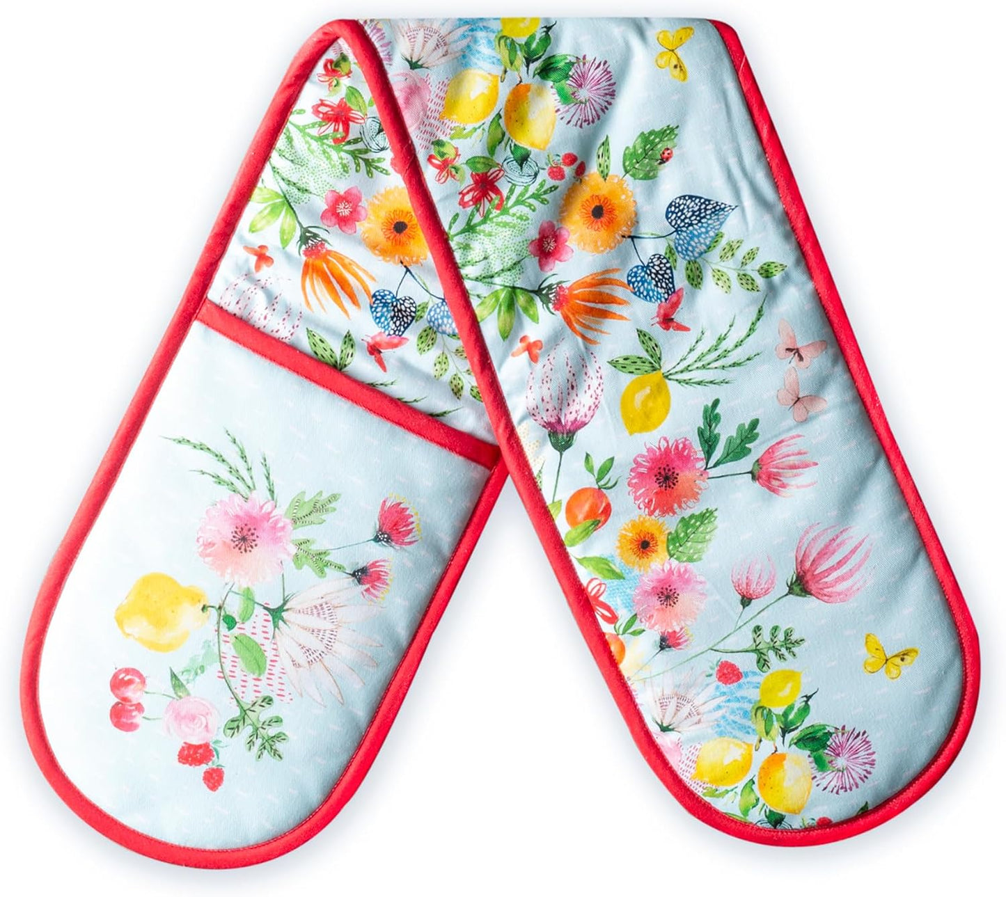 Guante horno doble 7x35pulg algodón resistente calor cocinar