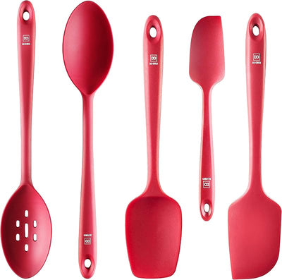 Set 5 Pzas Utensilios Silicona 3 Espátulas 2 Cucharas