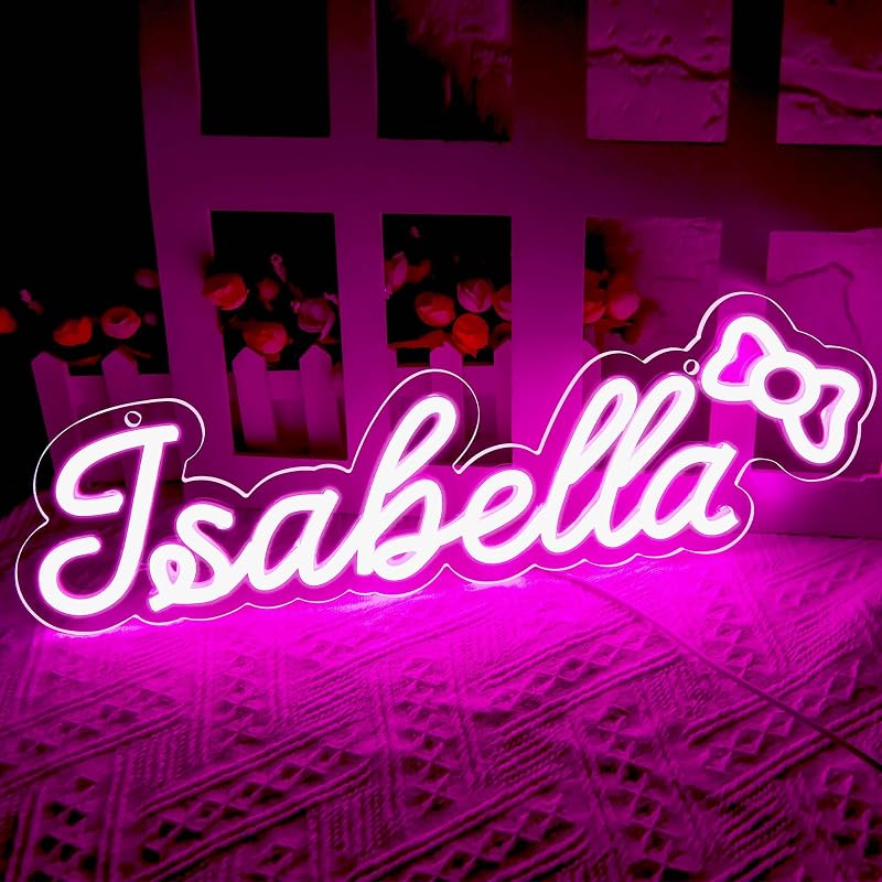 Letrero LED Isabella para decorar habitación hombre