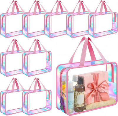 Neceser transparente con asa para maquillaje playa