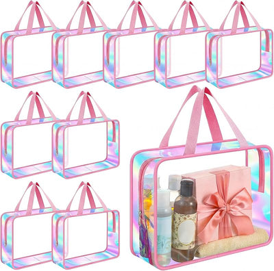 Neceser transparente con asa para maquillaje playa