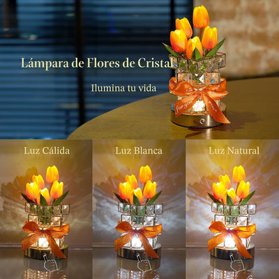 Lámpara mesa led tulipán tactil 3 colores regalo mamá