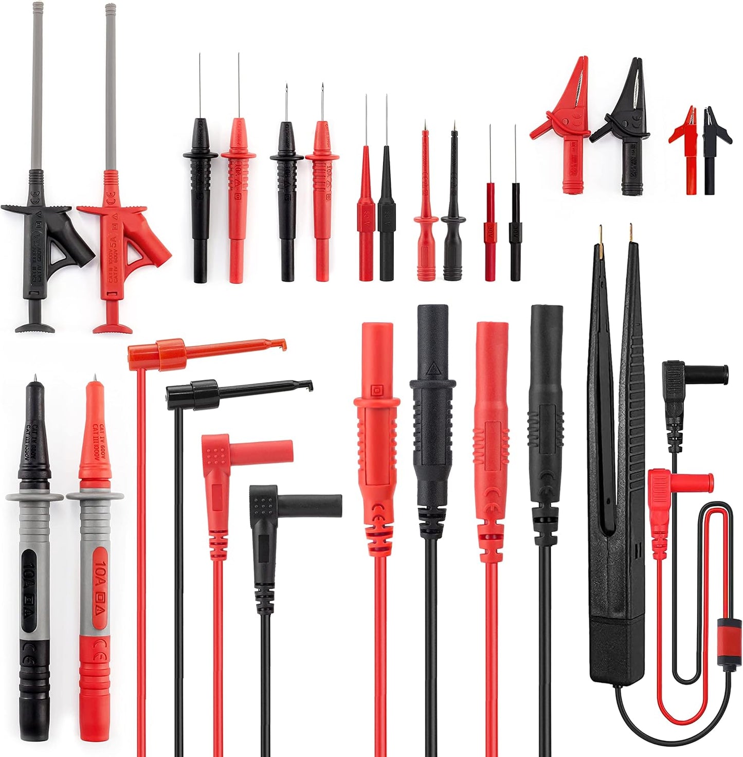 Kit 23 Cables Multímetro Sondas Reemplazables Clips