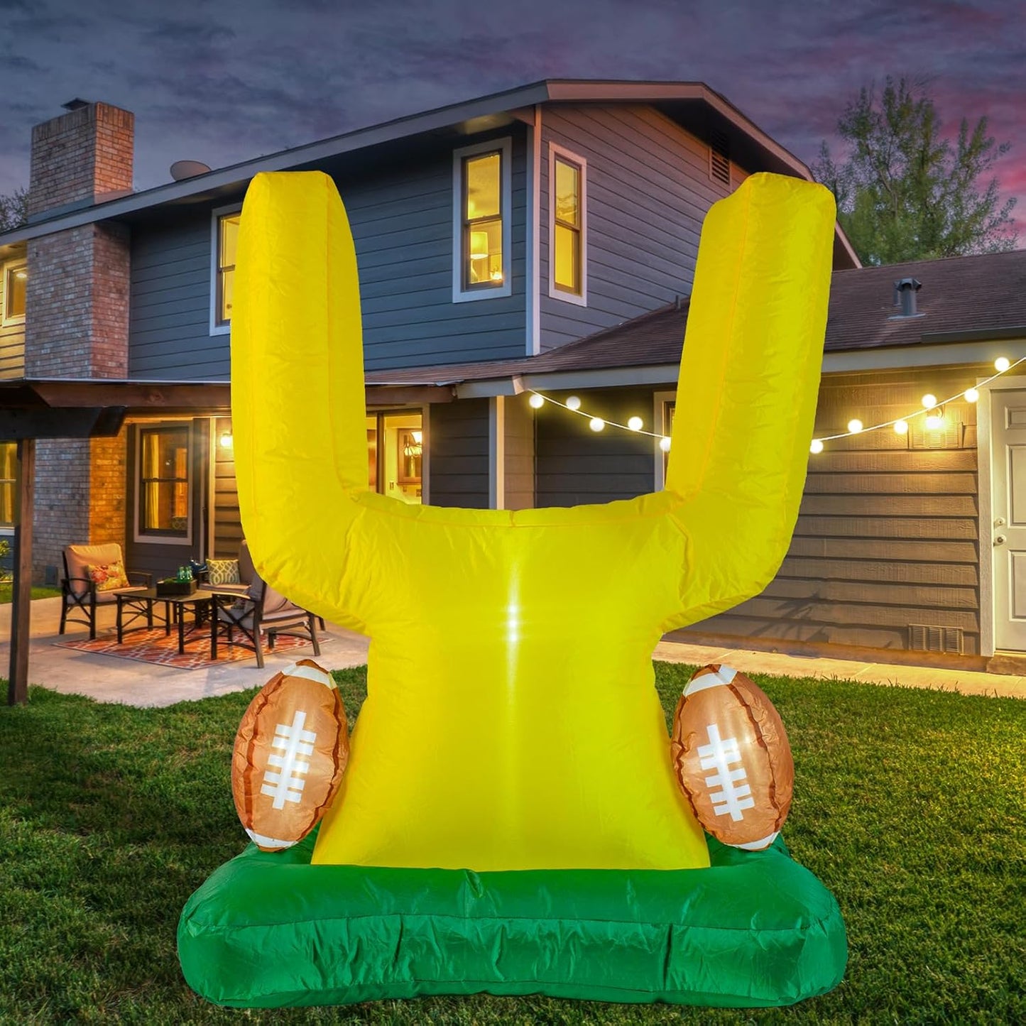Decoración inflable poste portería fútbol cumpleaños