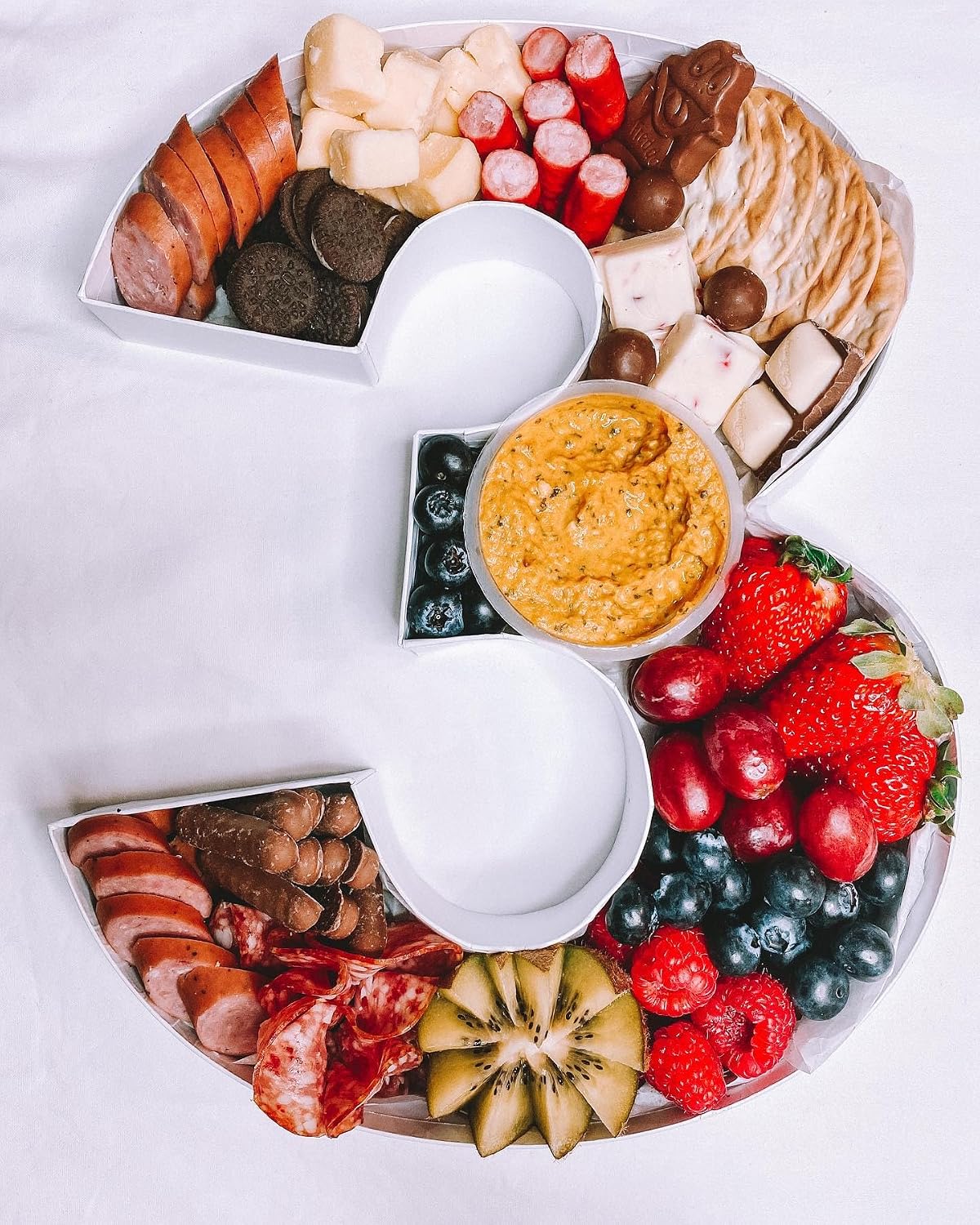 Bandeja servir cartón rellenable 12.2pulg para charcutería y dulces