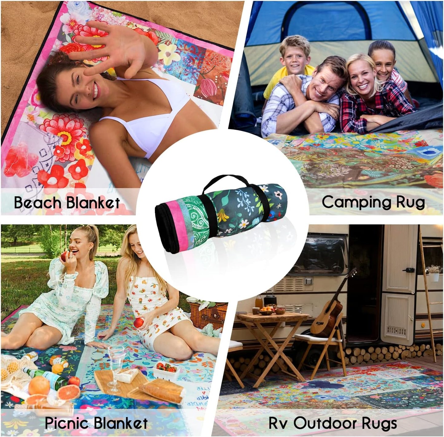 Manta picnic impermeable 80x80pulg 3 capas plegable
