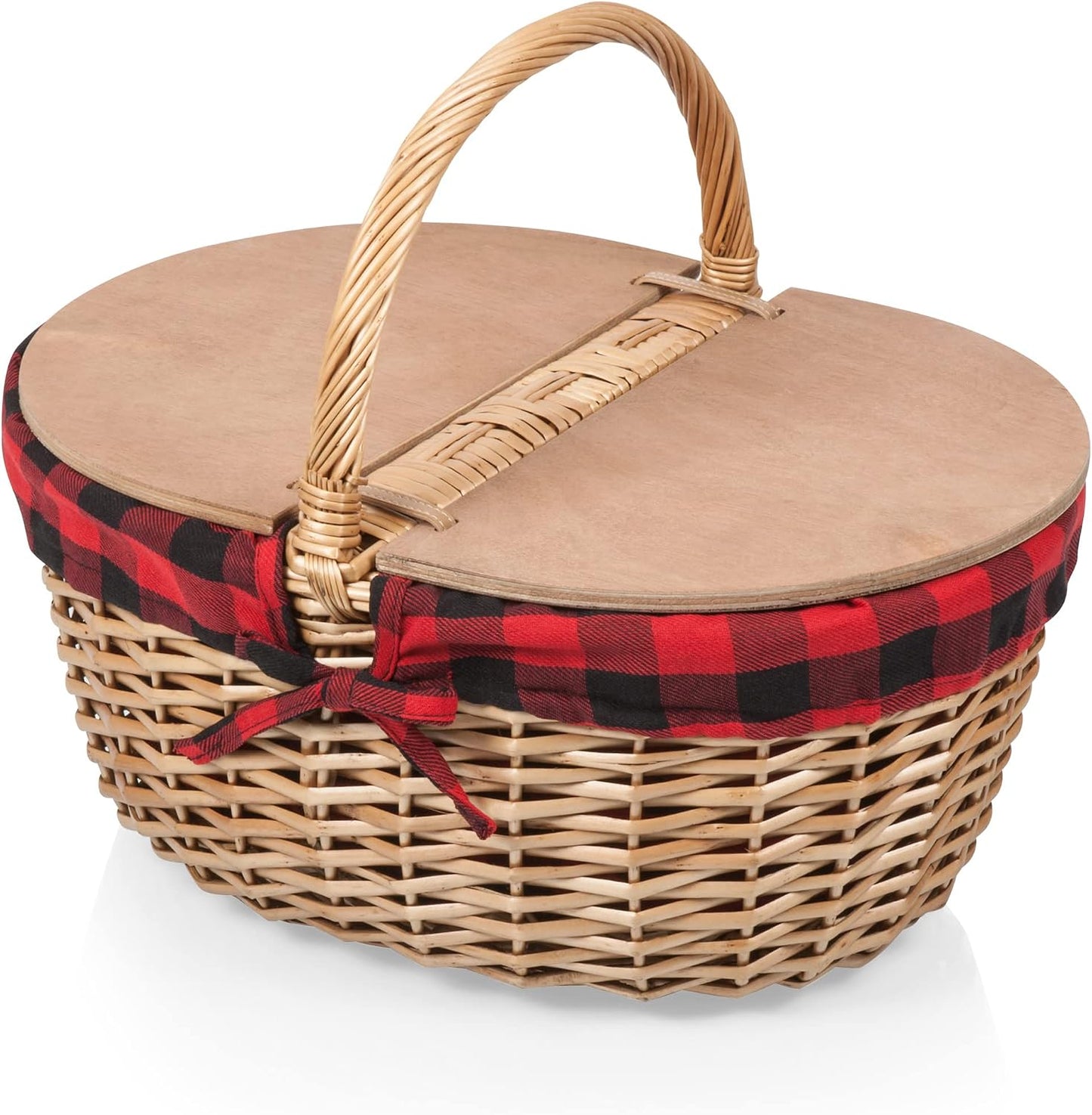 Cesta picnic mimbre tapa dividida forro remov.