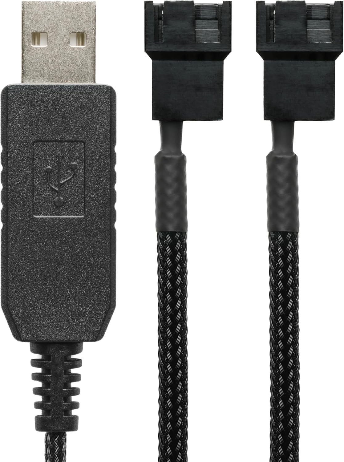 Cable USB a ventilador PC 12V 24pulg funda negra