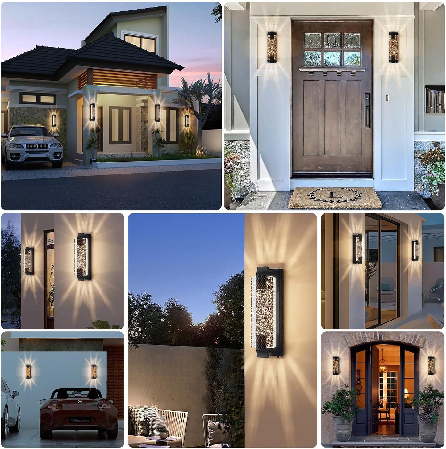 Luz exterior LED 15.7pulg impermeable soporte pared puerta