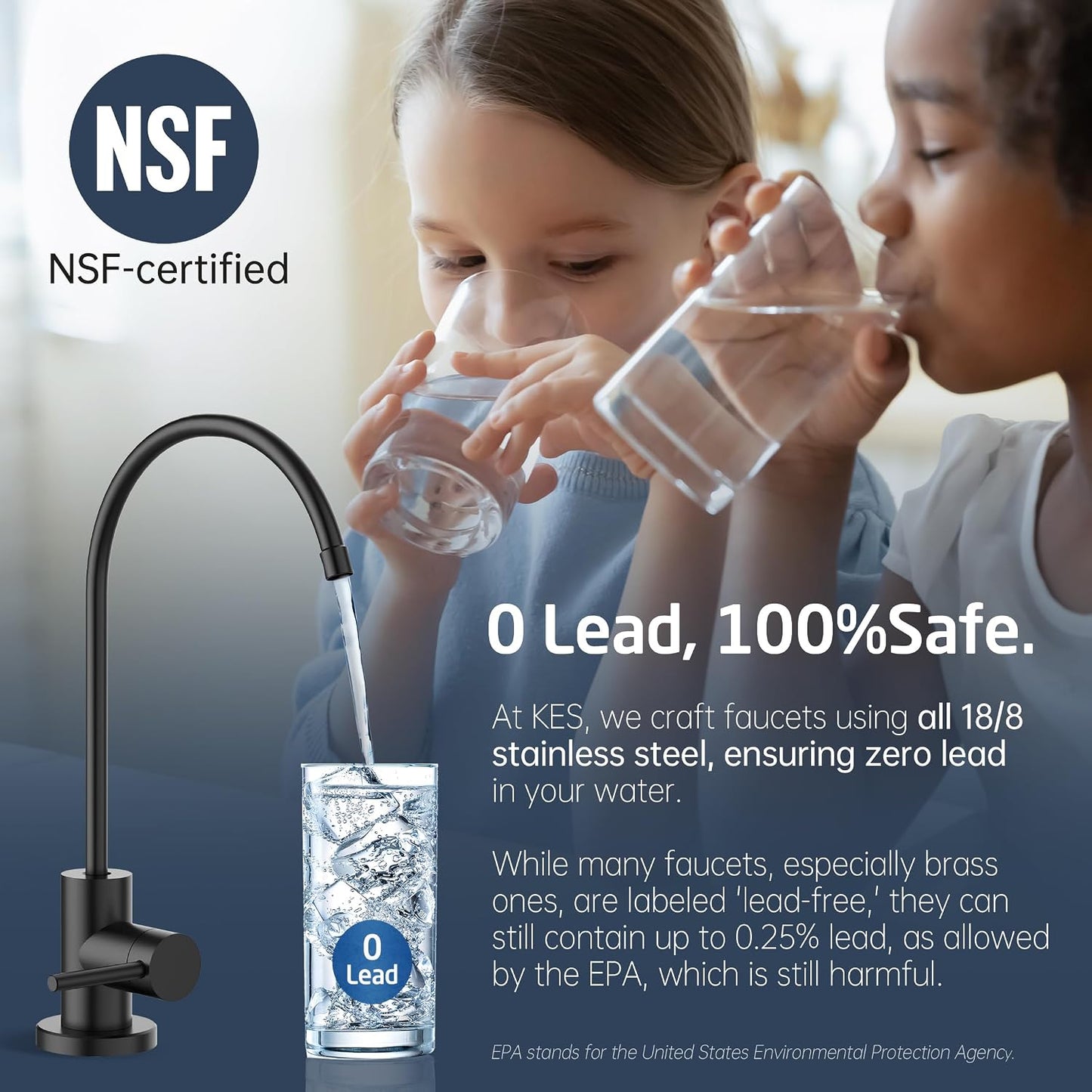 Grifo agua ósmosis inversa acero inox NSF fregadero cocina