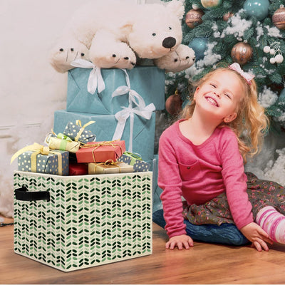 Caja almacenamiento verde salvia asas cesta plegable