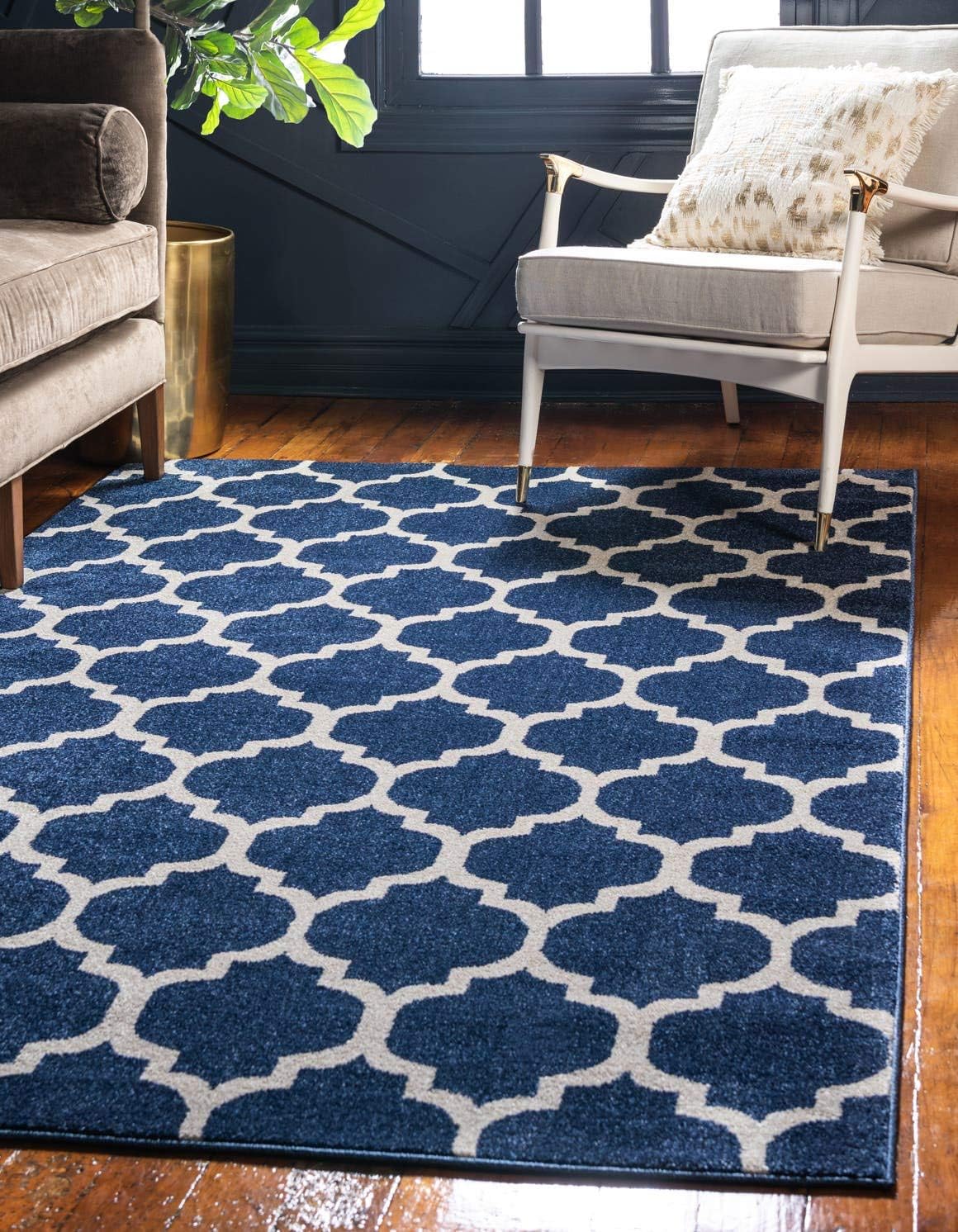 Alfombra área rectangular 2x2pulg x 3x1pulg azul oscuro