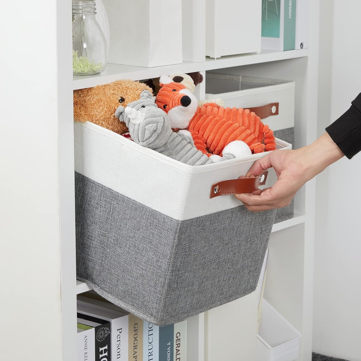 Cubos plegables tela 11x11 con asas para organización
