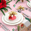 Mantel Navidad rosa diseño casa jengibre reno 60x84pulg