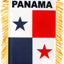 Bandera colgante Panamá 4x6pulg con flecos doble cara
