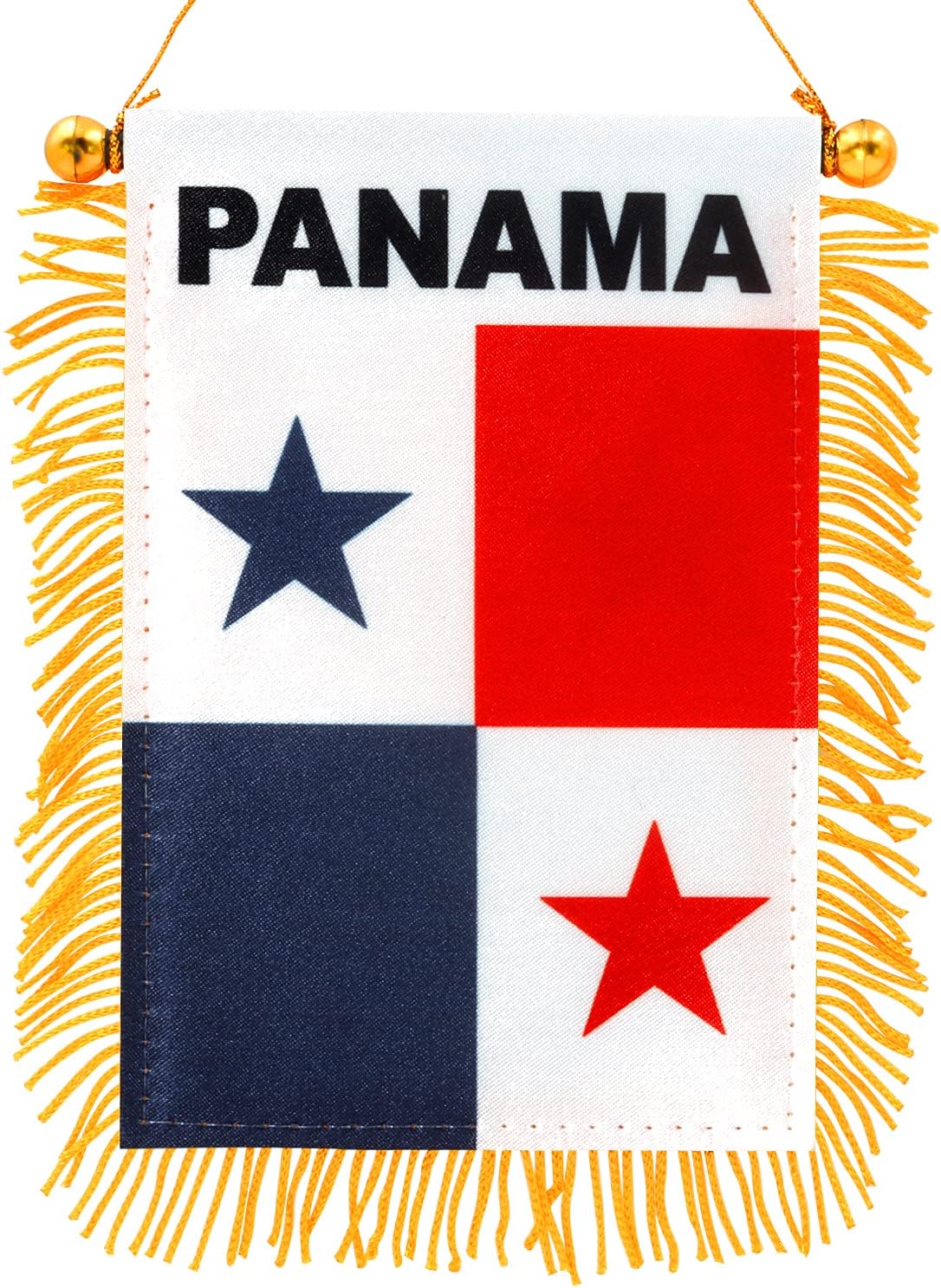 Bandera colgante Panamá 4x6pulg con flecos doble cara