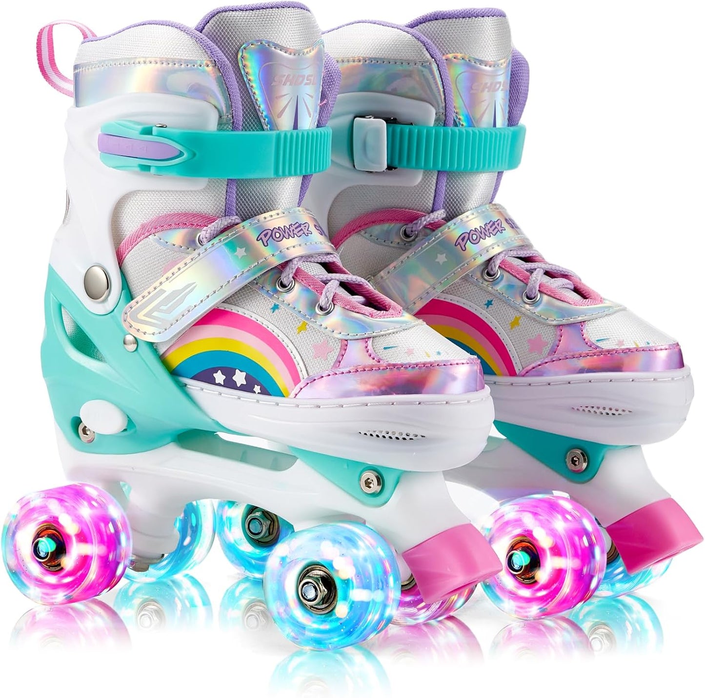 Patines ruedas iluminadas ajustables para niños y niñas