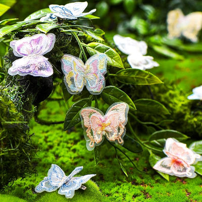 18 Pzas Horquillas Mariposa Encaje Halloween 2 Tamaños