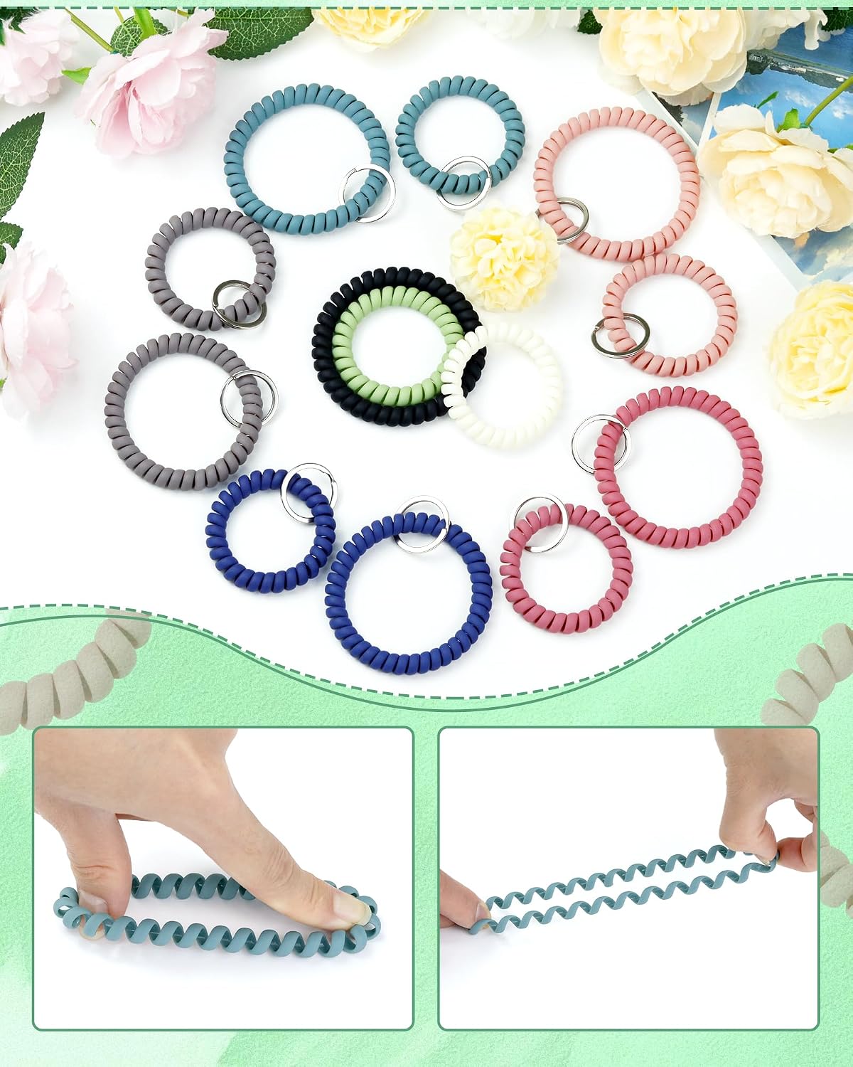 Pulsera llavero elástica portador llaves 10 pzas
