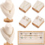 7 Pzas Organiz. Joyas Bambú Soporte Collares Anillos
