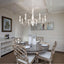 Candelabro blanco 8 luces madera envejecida comedor